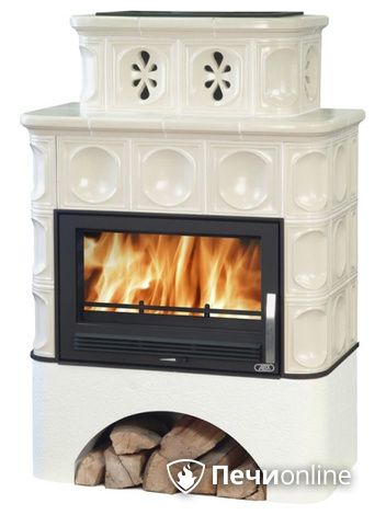 Печь-камин ABX Karelie EXclusive, белый цоколь, перламутр в Ижевске